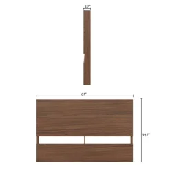 Nexera Queen Size Panel Headboard, Walnut -