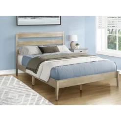Monarch Queen Solid Wood Bed with Headboard (60") -