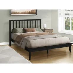 Monarch Queen Solid Wood Bed with Headboard (60") -