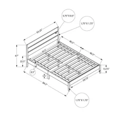 Monarch Queen Solid Wood Bed with Headboard (60") -