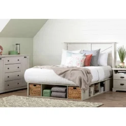 Meubles South Shore Queen Storage Bed and Baskets (60") - South Shore