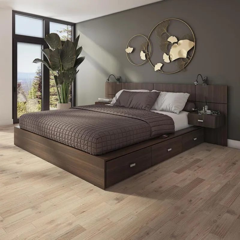 SUA-V Queen Storage Bedroom Set with 6-Drawer Storage (60") - 4 pcs