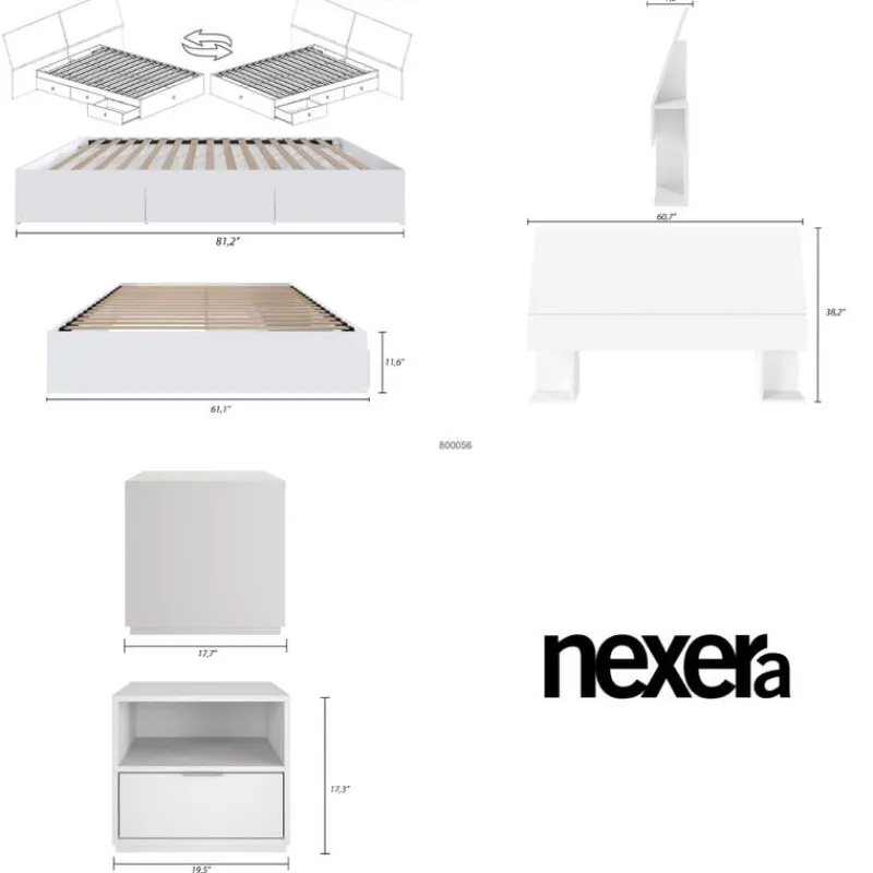 Nexera Queen Storage Bedroom Set (60") - 3 pcs -