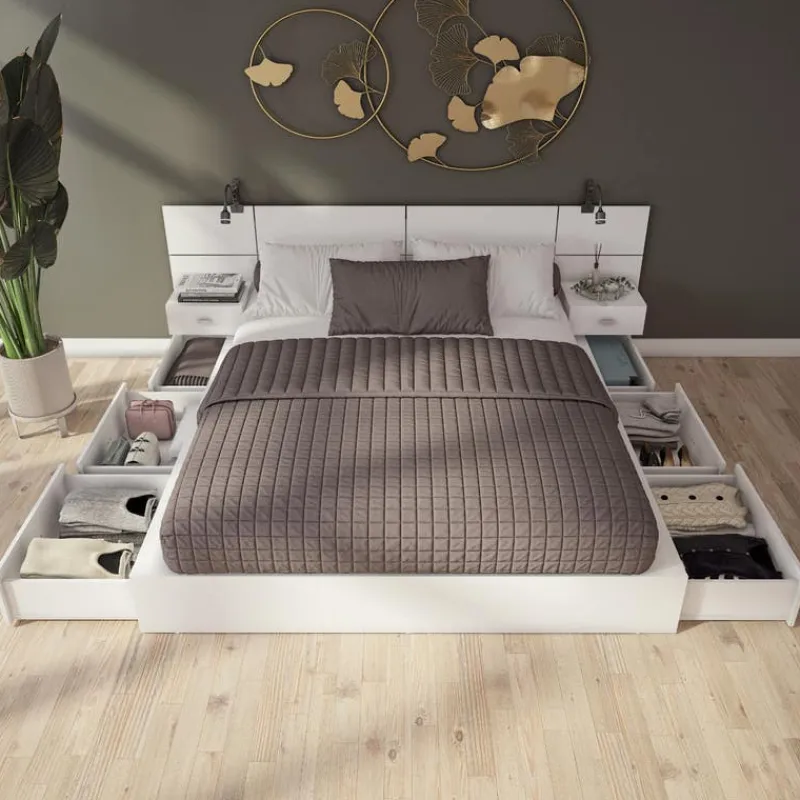 SUA-V Queen Storage Bedroom Set with 6-Drawer Storage (60") - 4 pcs
