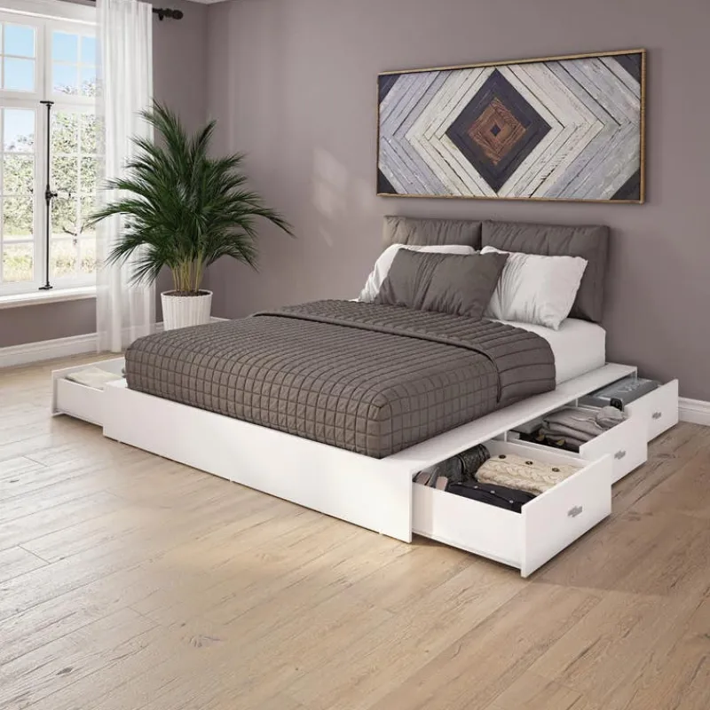 SUA-V Queen Storage Bedroom Set with 6-Drawer Storage (60") - 4 pcs