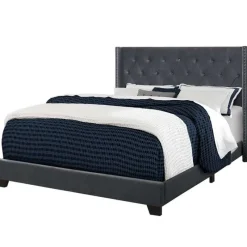 Monarch Queen Velvet Bed with Headboard (60