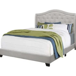 Monarch Queen Velvet Bed with Headboard (60