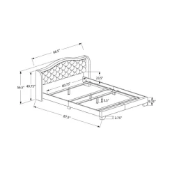 Monarch Queen Velvet Bed with Headboard (60