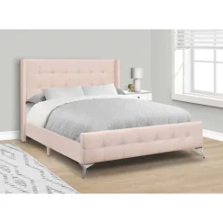 Monarch Queen Velvet Bed with Headboard (60
