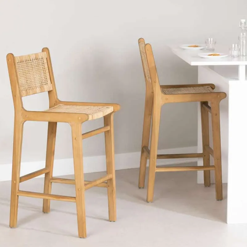 Meubles South Shore RATTAN BAR STOOL, SET OF 2 - South Shore