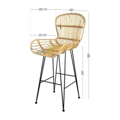 Meubles South Shore Rattan Counter Stool With Armrests. Set Of 2 - South Shore