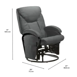 Reclining Ball-Bearing Swivel Glider with Ottoman