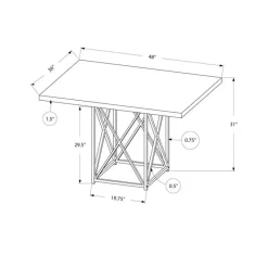 Monarch Rectangular Dining Table 48" -