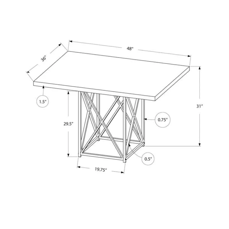 Monarch Rectangular Dining Table 48" -