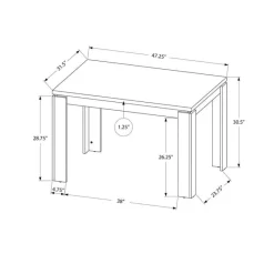 Monarch Rectangular Dining Table 48" -