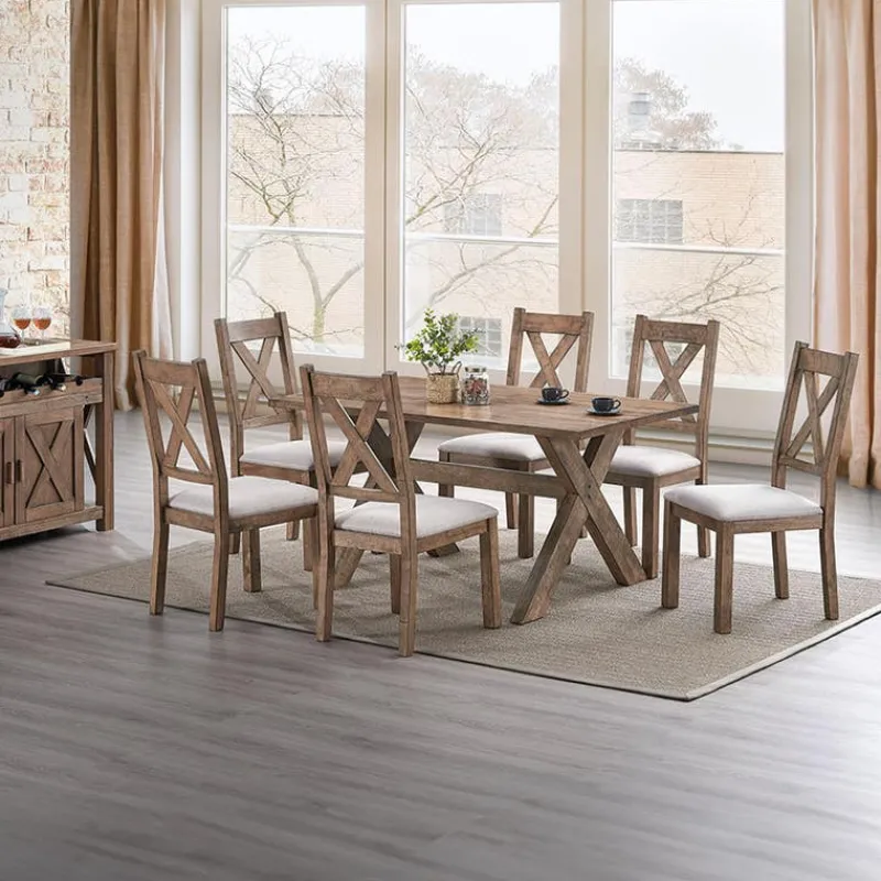 Rectangular Dining Table with 6 Chairs - Beige