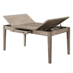 Rectangular Dining Table with Storage Compartments and 4 Chairs -