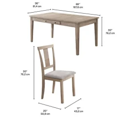 Rectangular Dining Table with Storage Compartments and 6 Chairs -