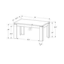 Monarch Rectangular Dining Table 60