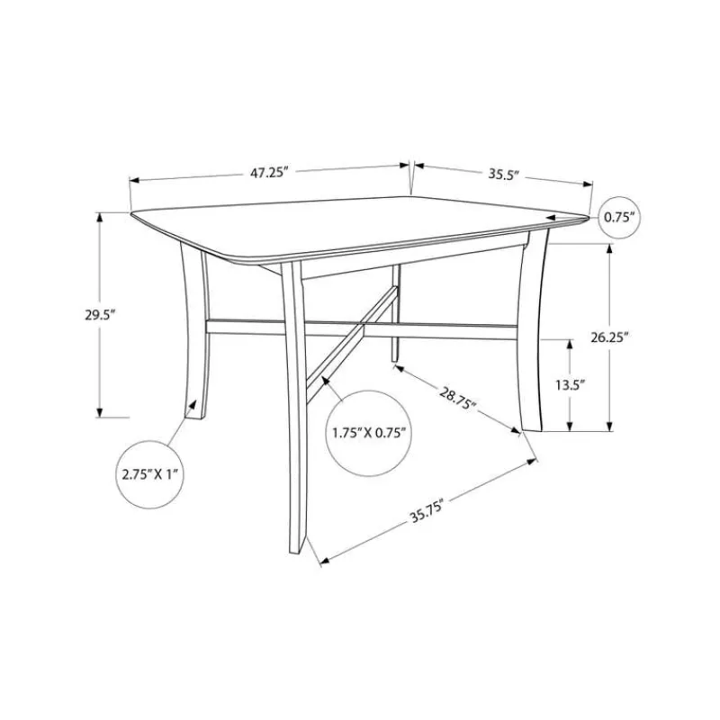 Monarch Rectangular Dining Table 48" -