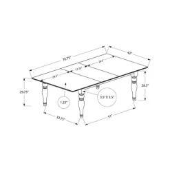 Monarch Rectangular Extendable Dining Table 60