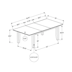 Monarch Rectangular Extendable Dining Table 60" to 78" -