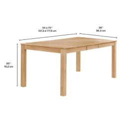Arboit Poitras Rectangular Extendable Solid Wood Dining Table 54" to 70"