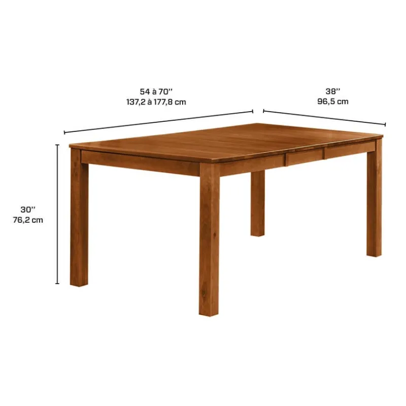 Arboit Poitras Rectangular Extendable Solid Wood Dining Table 54" to 70"