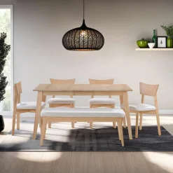 Arboit Poitras Rectangular Extendable Solid Wood Dining Table 48" to 60" -