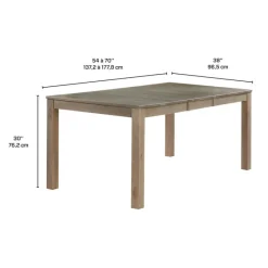 Arboit Poitras Rectangular Extendable Solid Wood Dining Table 54" to 70"