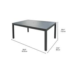 Rectangular Metal Outdoor Dining Table and 6 Chairs