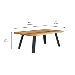 Rectangular Solid Wood Coffee Table