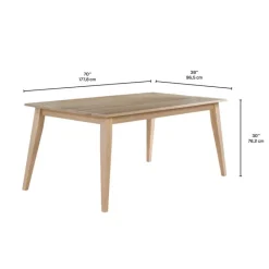 Arboit Poitras Rectangular Solid Wood Dining Table 70" -