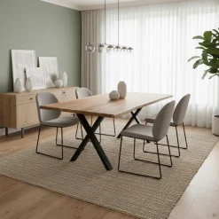 Rectangular Solid Wood Dining Table - 67