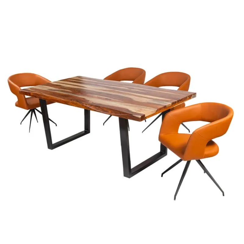 Rectangular Solid Wood Dining Table with 4 Chairs - 72"