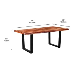 Rectangular Solid Wood Dining Table with 4 Chairs - 72"