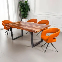 Rectangular Solid Wood Dining Table with 4 Chairs - 72