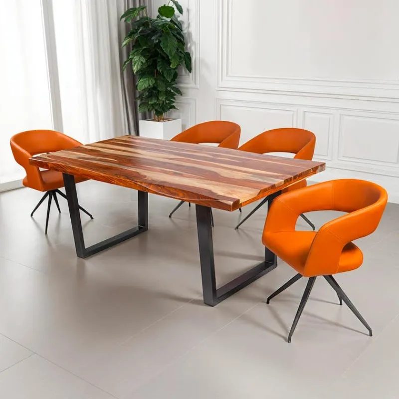 Rectangular Solid Wood Dining Table with 4 Chairs - 72"