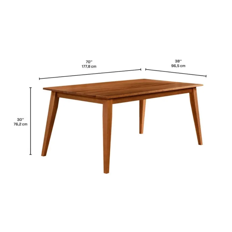 Arboit Poitras Rectangular Solid Wood Dining Table 70" -