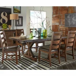 Rectangular Solid Wood Dining Table 79"