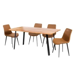 Rectangular Solid Wood Dining Table with 4 Chairs - 67"