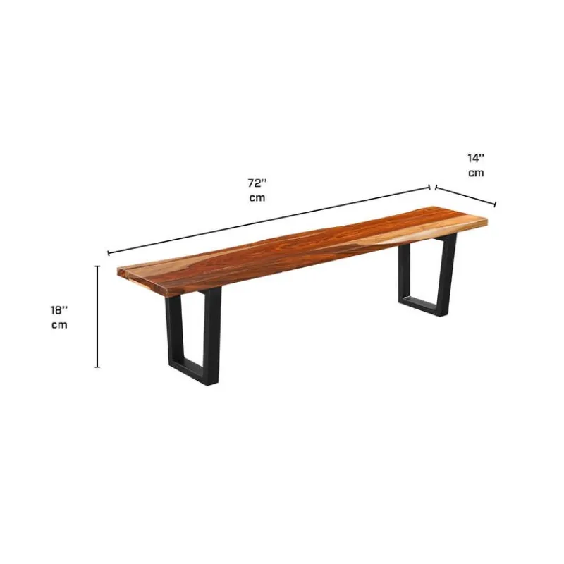 Rectangular Solid Wood Dining Table, 4 Chairs & Bench - 72"