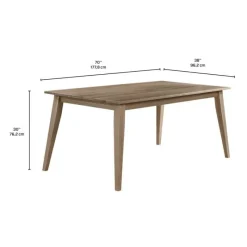 Arboit Poitras Rectangular Solid Wood Dining Table 70" -