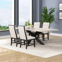 Rectangular Table with 4 Chairs - Creamy White