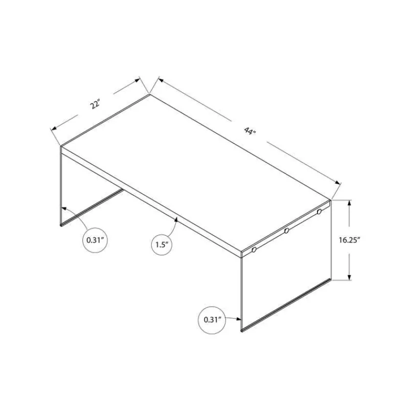 Monarch Rectangular Tempered Glass Coffee Table -
