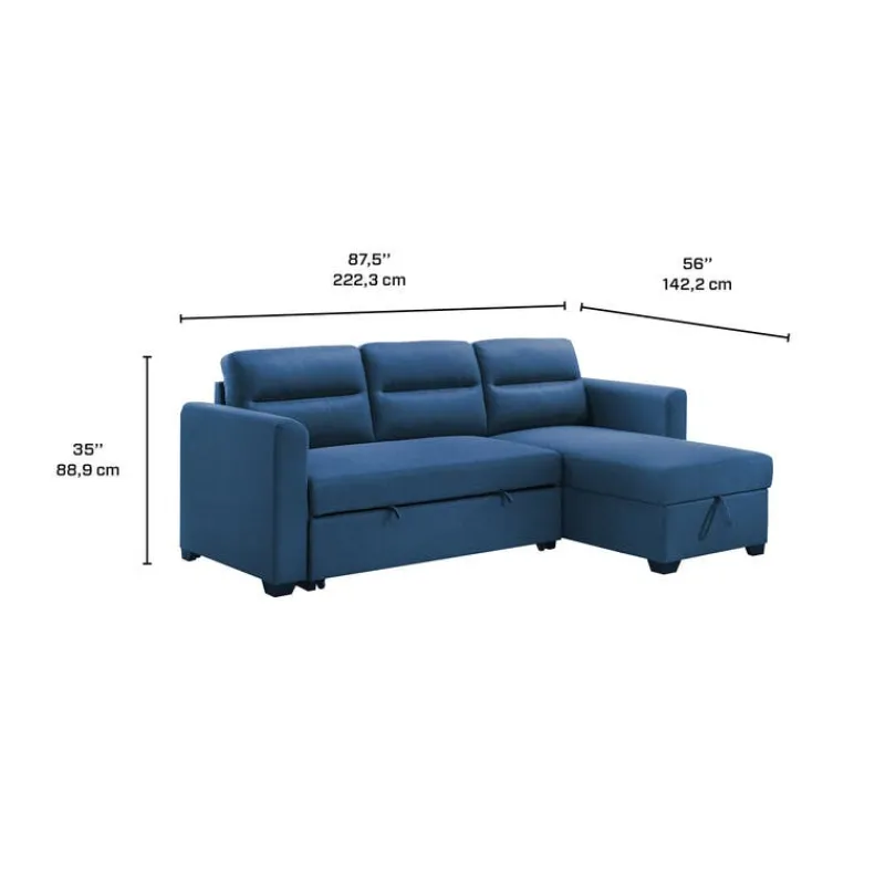 Reversible Sectional Bed with Storage -
