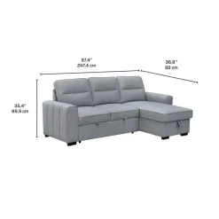 Reversible Sectional Bed with Chaise and Storage