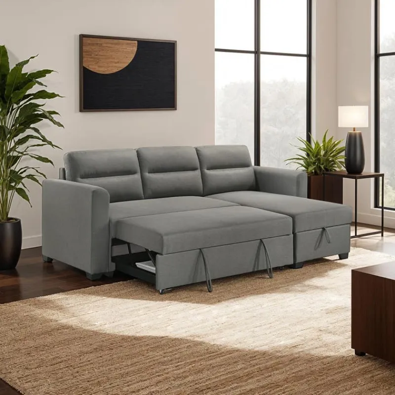 Reversible Sectional Bed with Storage -