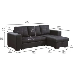 Reversible Sectional Bed with Storage