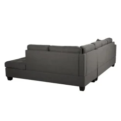 Reversible Sectional with a Drop-Down Backrest and Cup Holders